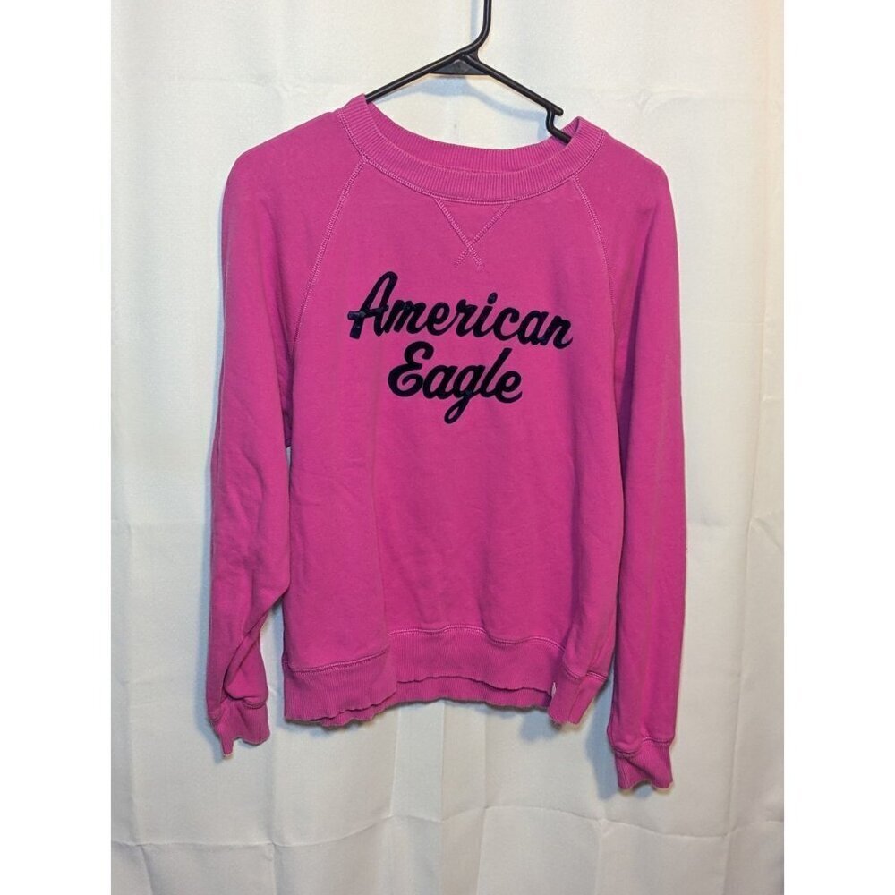 Hot Pink AE American Eagle Pullover Sweatshirt Sweater Preppy Teen Top Small